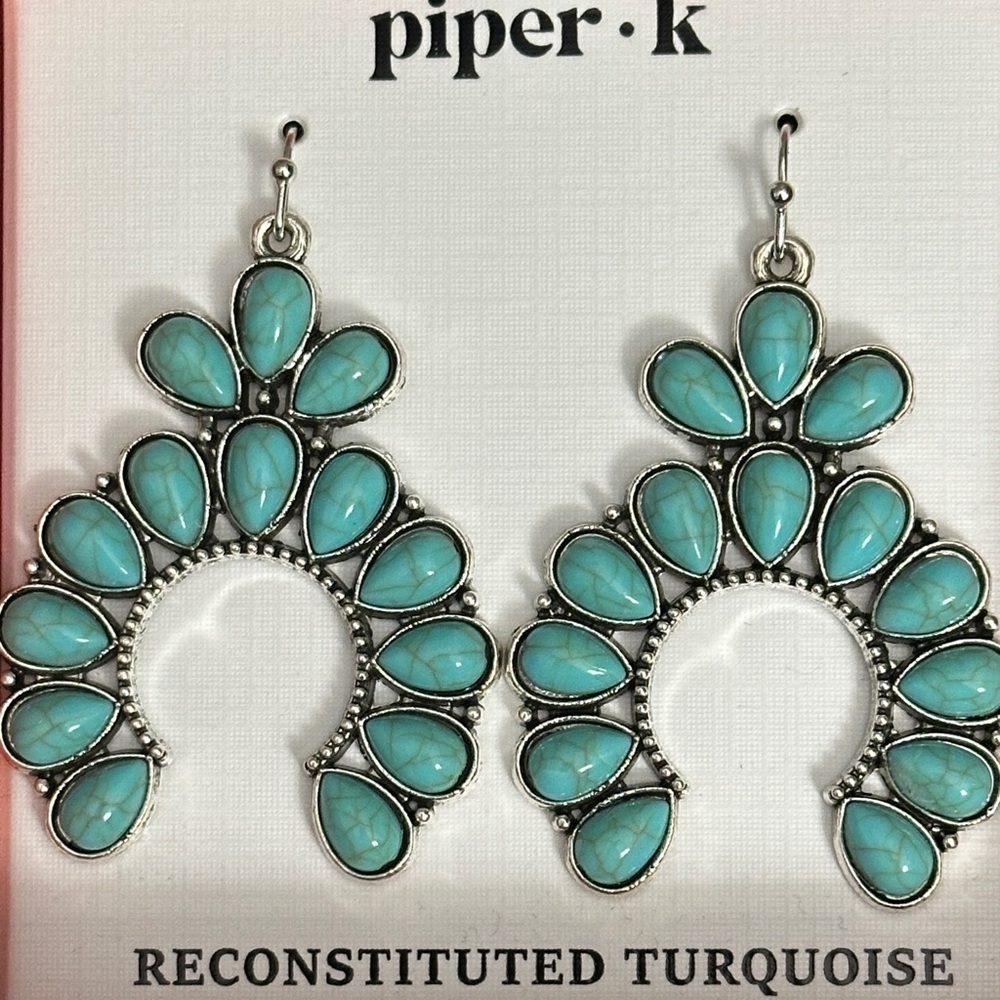 Piper K Reconstituted Turquoise Earrings - Picture 2 of 4
